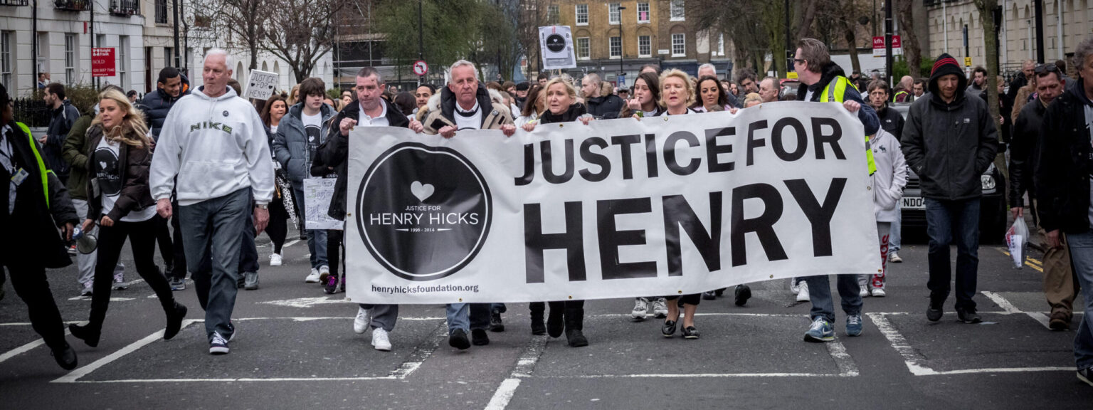 London, UK. 4th April, 2015. Justice For Henry Hicks Protest March Credit: Guy Corbishley/Alamy Live News